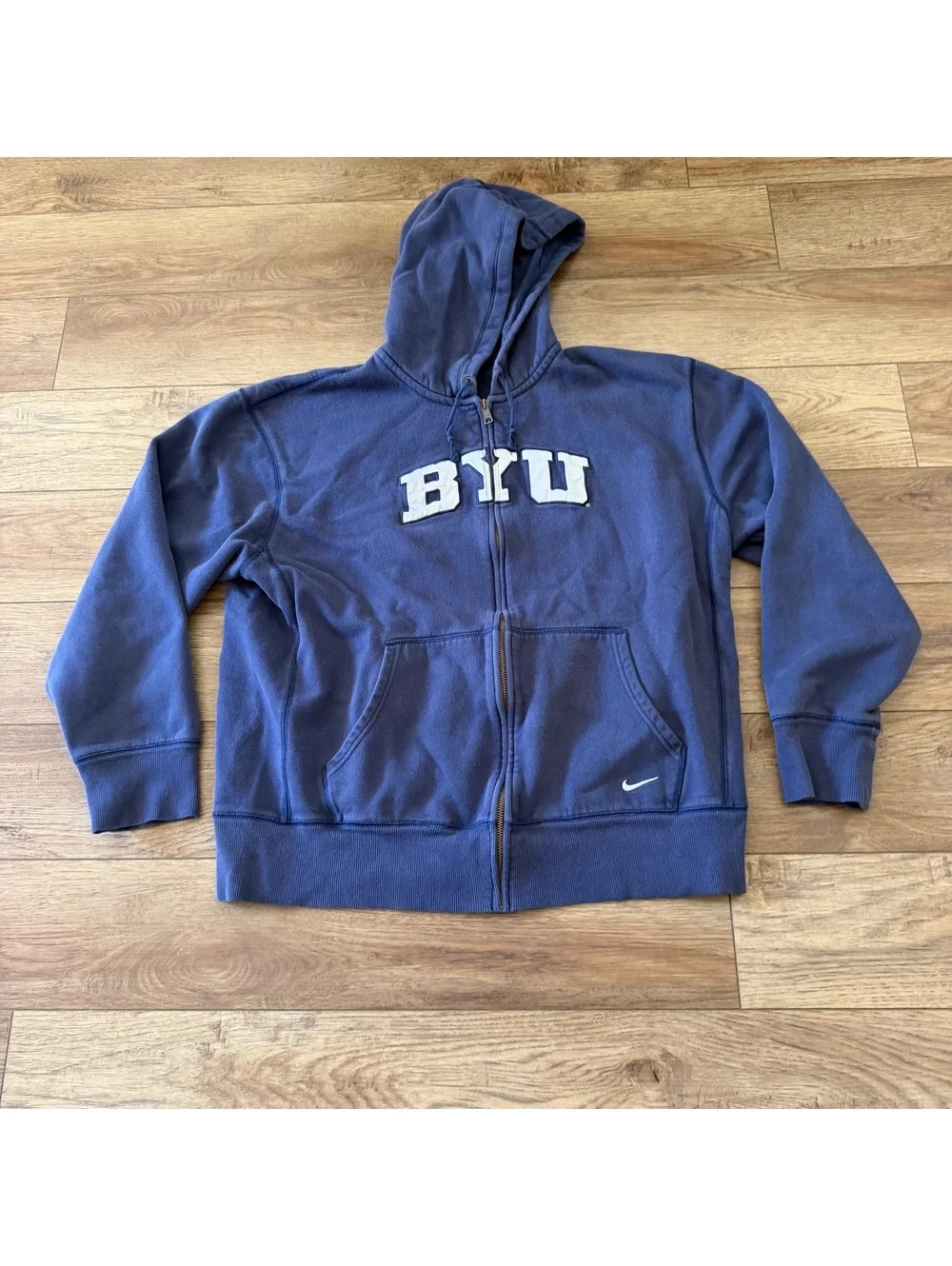 Vtg Nike Team BYU Cougars Full Zip Hoodie Mens XL Y2K